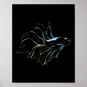 Poster Amateur de poisson Betta Combattant Siamois Aquari
