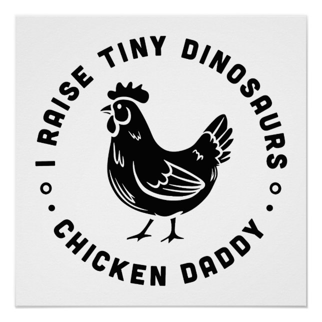 Poster Amateur de poulet papa fermier amusant cite des pa (Devant)