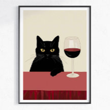 Amateur de vin Chat Noir Drôle