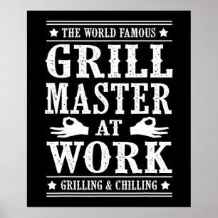 Poster Amateurs de barbecue Le Célèbre Maître Grill Au