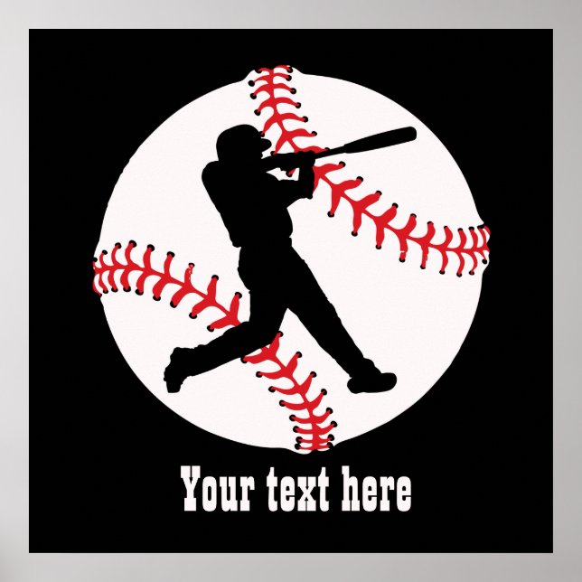 Poster Amateurs de baseball cool ajouter du texte (Devant)