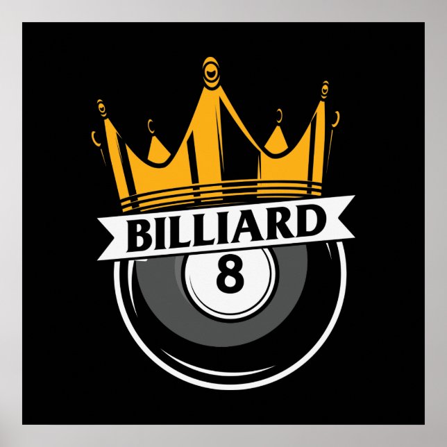 Poster Amateurs de billard cool King (Devant)