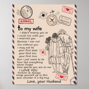 Poster Amateurs de femmes   À Ma Femme Je T'Aime Amour Ma