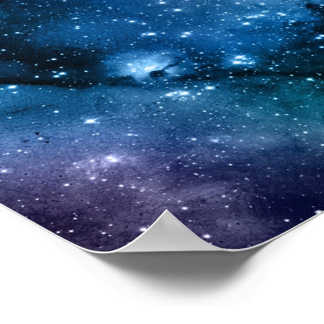 Poster Amateurs de galaxie Starry Space Blue Sky White Sp (Coin)
