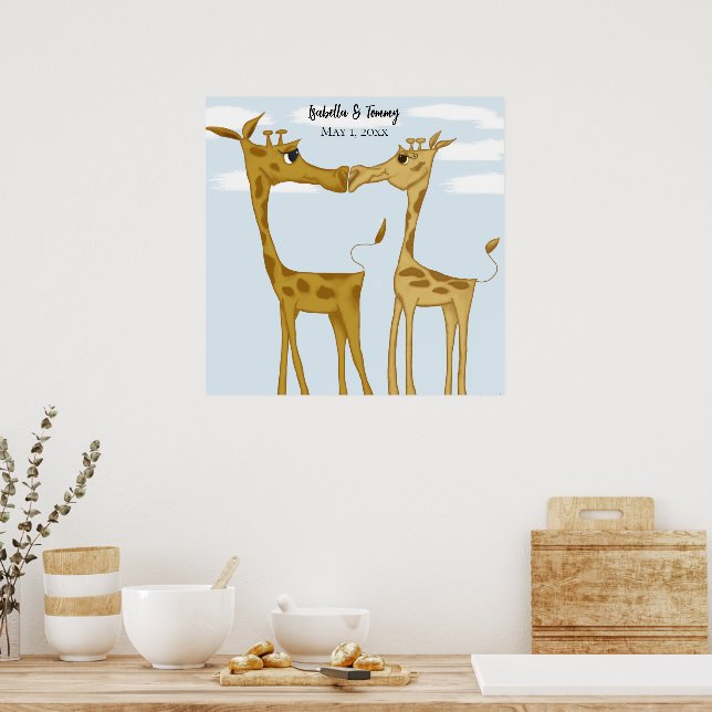 Poster Amateurs de girafe adorables (Cuisine)