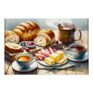 Poster Amateurs de nourriture cool pain sandwich viande P