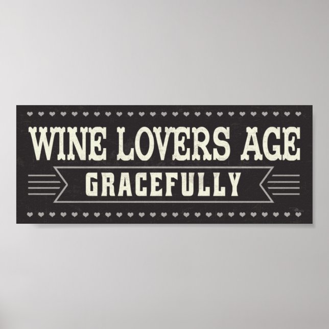 Poster Amateurs de vin âge gracieusement (Devant)