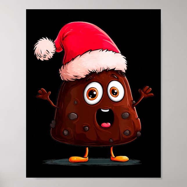 Poster Amazing Pudding Look With Christmas Hat  (Devant)