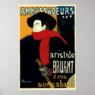 Poster Ambassadeurs Art Nouveau vintage, Toulouse Lautrec