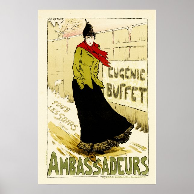 Poster AMBASSADEURS Eugenie Buffet Chanteur d'opéra franç (Devant)