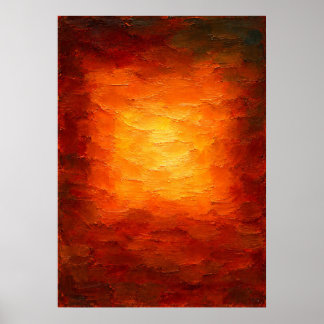 Poster Amber Radiance - Abstrait Orange Texturé