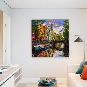 Poster Ambiance enchanteresse Amsterdam Canal Architectur