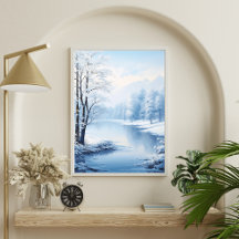 Ambiance hivernale : Paysage du lac gelé