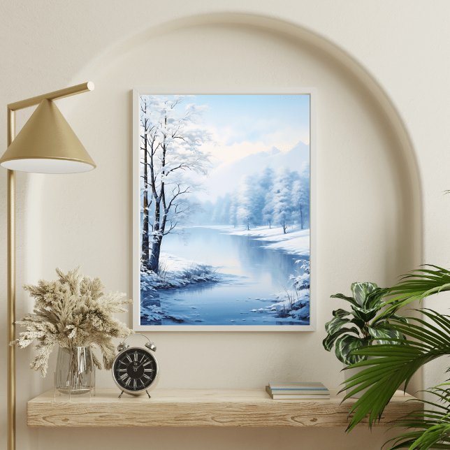 Poster Ambiance hivernale : Paysage du lac gelé (Créateur téléchargé)