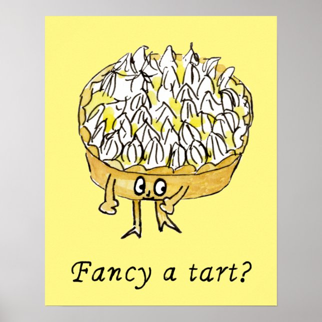 Poster Ambiance une tarte amusante citron meringue (Devant)
