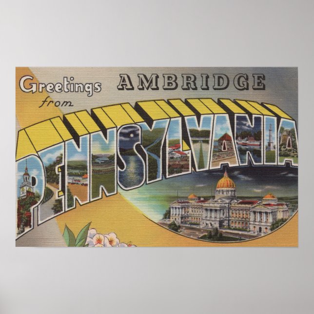 Poster Ambridge, Pennsylvanie - Scènes de grandes lettres (Devant)