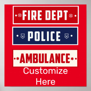 Poster Ambulance de police des incendies Thunder_Cove