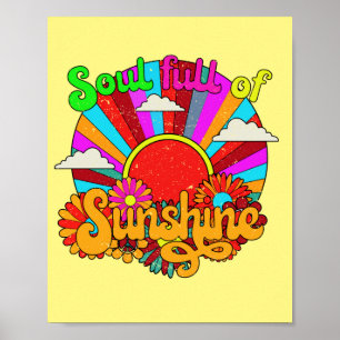 Poster Âme pleine de soleil - soleil rétro coloré