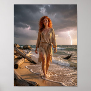 Poster Âme résiliente sous l'affiche de tempête marine