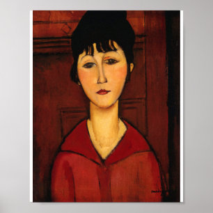 Poster Amedeo Modigliani - Head Of A Young Girl