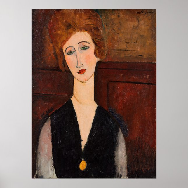 Poster Amedeo Modigliani - Portrait d'une femme (Devant)