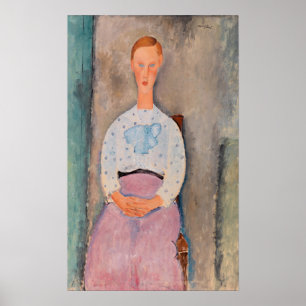 Poster Amedeo Modigliani - Une fille avec une blouse Polk