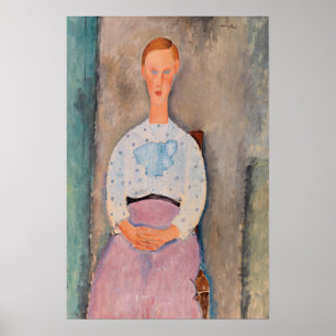 Poster Amedeo Modigliani - Une fille avec une blouse Polk