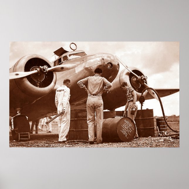 Poster Amelia Earhart Lockheed Model 10 Electra 1937 (Devant)