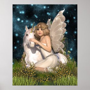 Poster Amelia Rose Fairy and Unicorn