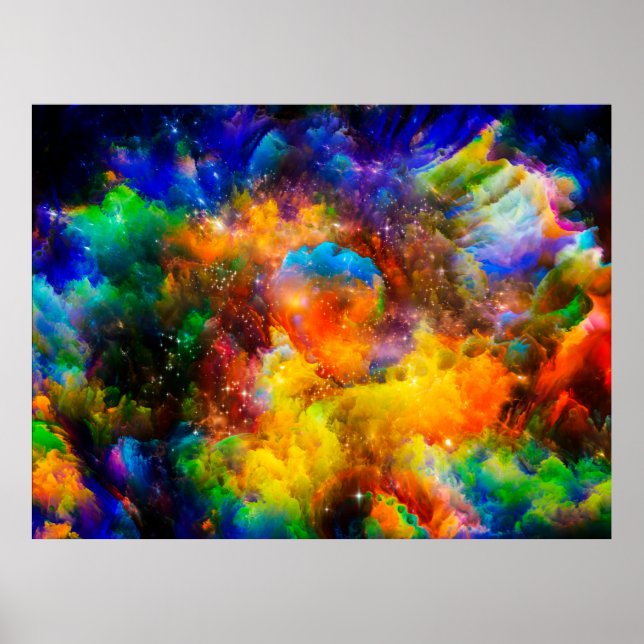 Poster Aménagement créatif des éléments fractaux, illumin (Devant)