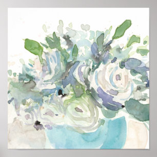 Poster Aménagement de printemps - Bouquet d'aquarelle