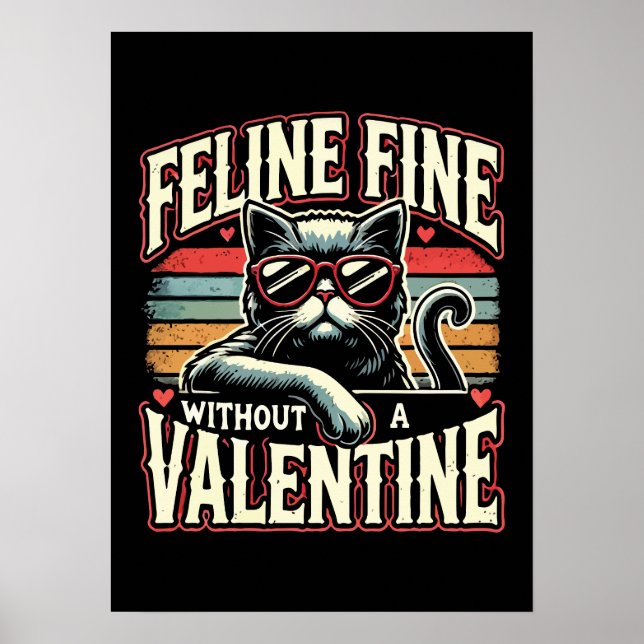 Poster Amende Feline sans Valentine Cat Anti-Valentines (Devant)