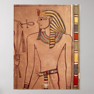 Poster Amenhotep II avec une cheville élevée à ses lèvres