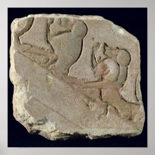 Poster Amenophis IV avec des babouins, nouveau royaume