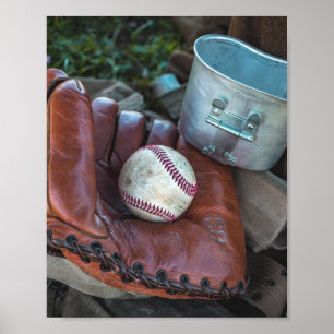 Poster Amer de baseball vintage Mit et de baseball Ball