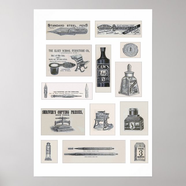 Poster America Stationer 1881 (Devant)