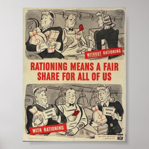 Poster américain de 2ème guerre mondiale - "Ration