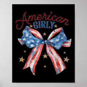 Poster Américain Féminin Mignon Coquette Nœud 4 Juillet É