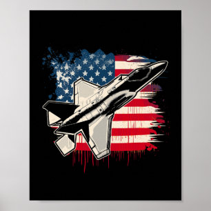 Poster Américain Fighter Jet F-35 4 juillet Hommes Femmes