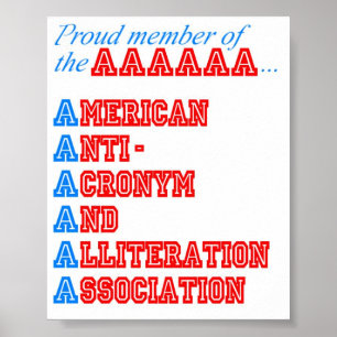 Poster American Anti-Acronyme And Allitation Association
