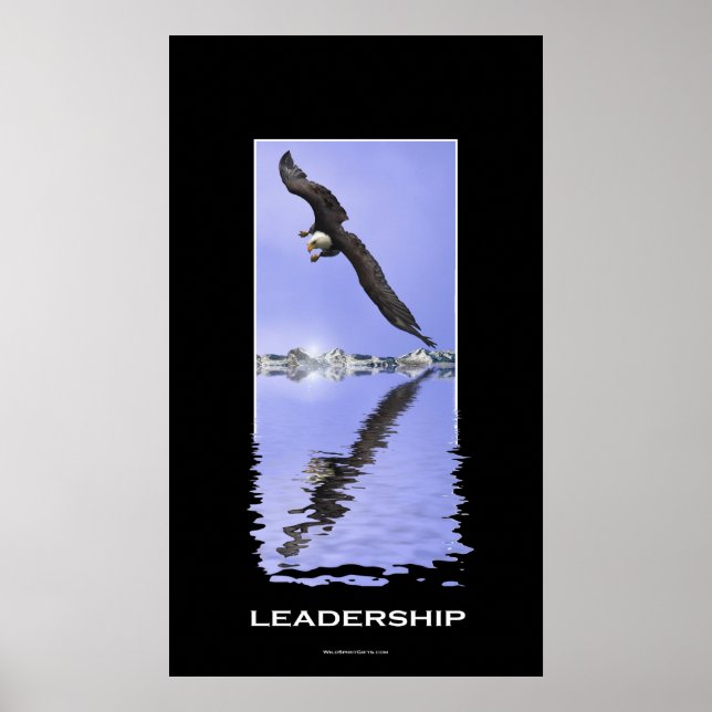 Poster American Bald Eagle LEADERSHIP Motivational Print (Devant)