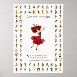 Poster American Beauty Rose, Whimsical Flowers Livre Art