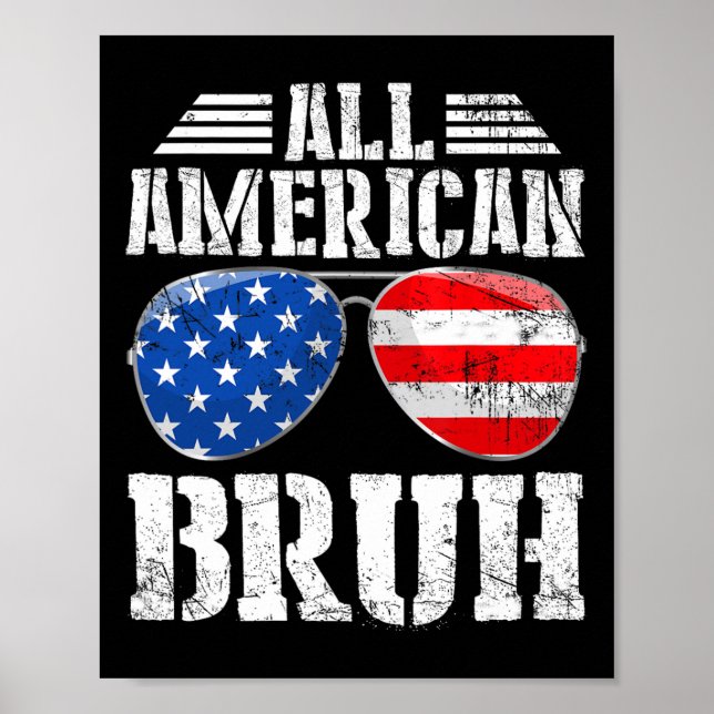 Poster American Bruh Happy 4 juillet Boys Patriotic Usa (Devant)