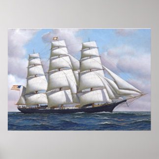 Poster American Clipper Ship Floud Imprimer