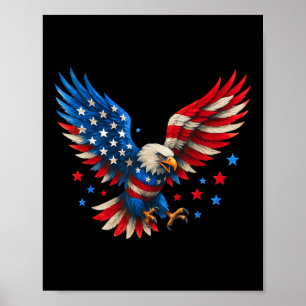 Poster American Flag Bald Eagle Hommes Patriotic Eagle 4e