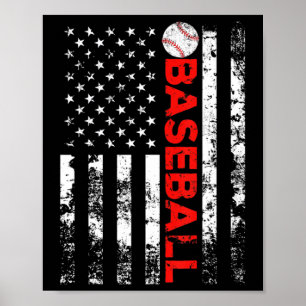 Poster American Flag Baseball Team Cadeau