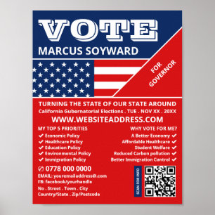 Poster American Flag Design, Campagne politique Advert