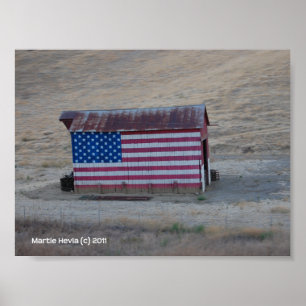 Poster American Flag Grange par Martie Hevia - Photo Impr