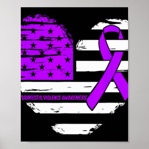 Poster American Flag Heart Sensibilisation à la violence 