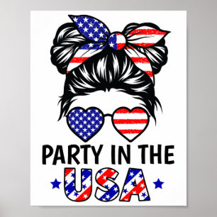 Poster American Flag Party Aux Etats-Unis 4 juillet Patri